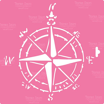 Stencil for decoration XL size (30*30cm), Rose of the Winds #064