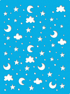 Stencil reusable, 15 cm x 20 cm Night sky, #445