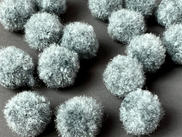 Pompons for crafts and decoration, Gray, 20pcs, diameter 10mm - 2