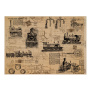 Einseitiges Kraftpapier Satz für Scrapbooking Mechanics and steampunk 42x29,7 cm, 10 Blatt 