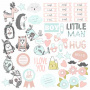 Double-sided scrapbooking paper set Scandi Baby Boy 12"x12" 10 sheets - 0
