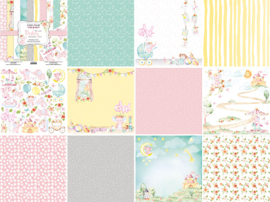 набор бумаги для скрапбукинга my cute baby elephant girl 20x20 см, 10 листов - 2 набор бумаги для скрапбукинга my cute baby elephant girl 20x20 см, 10 листов - 2