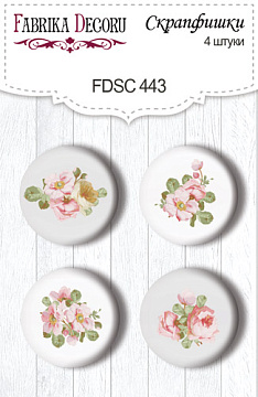 Set of 4pcs flair buttons for scrabooking Nostalgia #443
