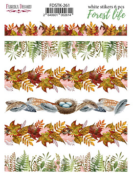Set of stickers 6pcs Forest life #261