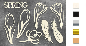 Chipboard embellishments set, "Botany Spring 1" 