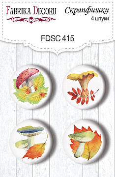 Set of 4pcs flair buttons for scrabooking Colors of Autumn #415