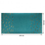 Piece of PU leather for bookbinding with gold pattern Golden Feather Turquoise, 50cm x 25cm - 0