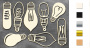 Chipboard embellishments set, "Bulbs" #015