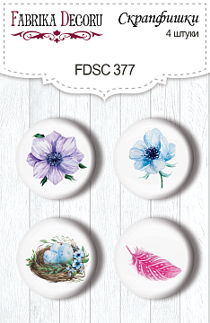Zestaw 4 ozdobnych buttonów 4szt Colorful spring 1 #377