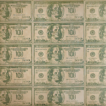 Kraft paper sheet 12"x12" Dollar