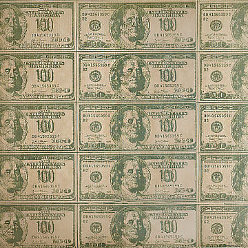 Kraftpapierblatt 12 "x 12" Dollar