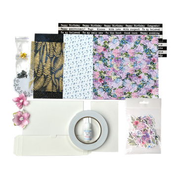 diy kit for creating a greeting card (10 x 15 cm) and a chocolate bar (9 x 18 cm), "night garden" collection - 2