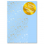 Acetate sheet with golden pattern Golden Stars Blue A4 8"x12"