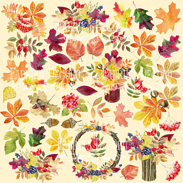 Sheet of images for cutting. Collection "Autumn"
