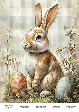 Decoupage card «Easter Bunny-03» #000924, 21cm x 29,7cm