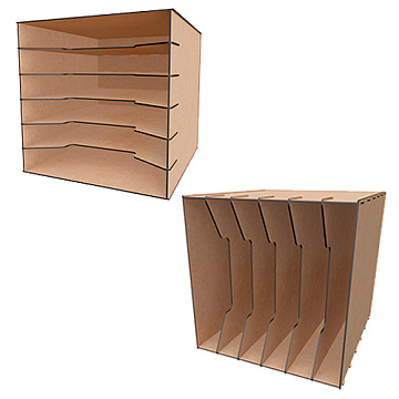 DIY Möbel Organizer für Papiere und Dokumente, 365mm x 365mm x 385mm, Bausatz #18