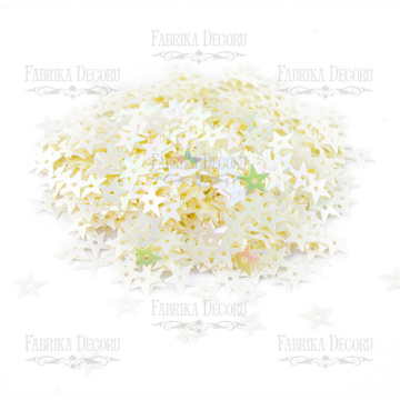 Sequins Stars, color cream with nacre, #121 - 2