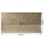 Piece of PU leather with gold stamping, pattern Golden Butterflies Beige, 50cm x 25cm - 0