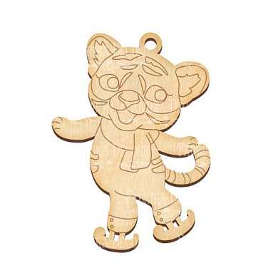 figurine for painting and decorating #403 "tiger cub on skates"