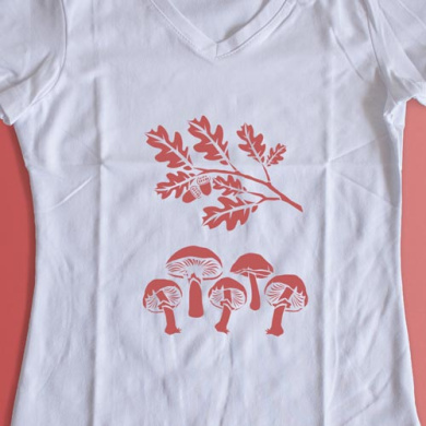 трафарет многоразовый 15x20см грибочки и желуди #227 фабрика декору - 2