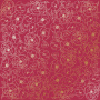 Sheet of single-sided paper with gold foil embossing, pattern Golden Pion, color Blackberry, 12"x12"