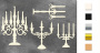 Spanplatten-Set Leuchter mit Locken #588