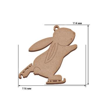 Blank for decoration, Bunny on skates #505 - 2