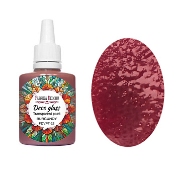 Deco Glass Transparente Farbe für Glasmalereieffekt, Burgunderrot, 30ml