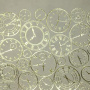 Stück PU-Leder zum Buchbinden mit Goldmuster Golden Clocks Beige, 50cm x 25cm