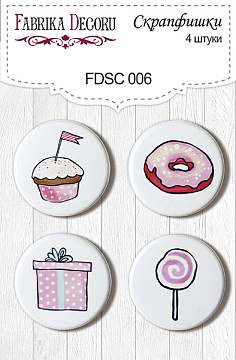 Set of 4pcs flair buttons for scrabooking #006