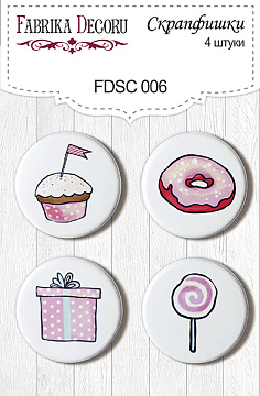 Set mit 4 Flair-Buttons für Scrapbooking #006