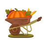 Figurine for painting and decorating #543 "Pumpkin in a trolley" - 0