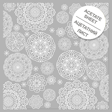 Acetate sheet with white pattern White Napkins 12"x12"