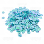 Sequins Round rosettes, blue with iridescent nacre, #203 - 0