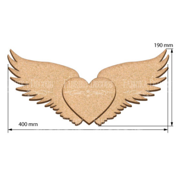 Art board Heart with wings 40х19 cm - 2  Art board Heart with wings 40х19 cm - 2