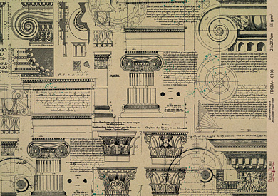 декупажная карта на крафт бумаге 21x29,7см, "architecture", #00108 фабрика декору