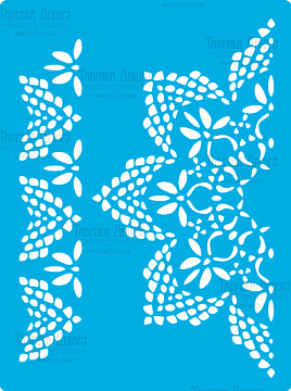 Stencil reusable, 15x20cm "Knitted napkin with flowers", #355
