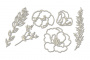 набор чипбордов цветы и веточки 10х15 см #488 