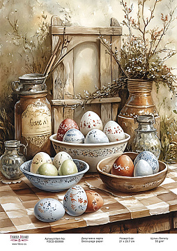 Decoupage card «Easter eggs-01» #000889, 21cm x 29,7cm