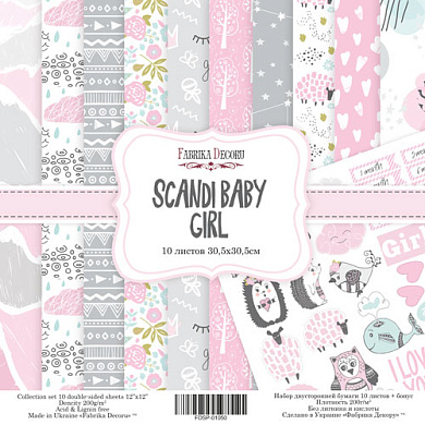 набор скрапбумаги scandi baby girl 30,5x30,5 см 10 листов