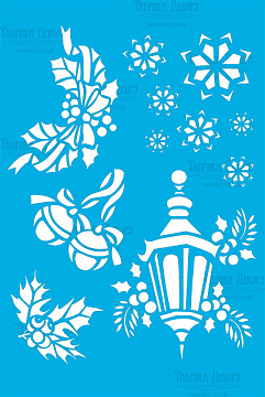 Stencil for crafts 15x20cm "Good New Year spirit" #301