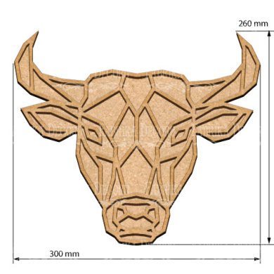 art-board-bull-head-26-30-cm - 2