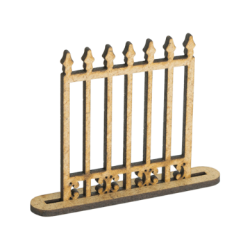 3D figures for decorating dollhouses and shadow boxes, Fence, Lamp post, Garden gate, Set #62 - 2 3D figures for decorating dollhouses and shadow boxes, Fence, Lamp post, Garden gate, Set #62 - 2