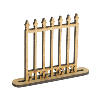 фигурки 3d для украшения кукольных домиков и шедоубоксов забор, фонарный столб, садовая калитка, набор #62 - 2