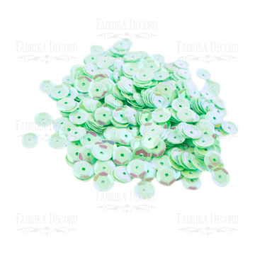 Sequins Round rosettes, mint with iridescent nacre , #213 - 2