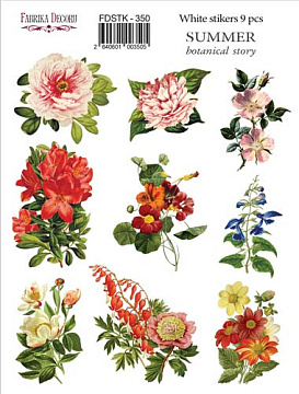 Set of stickers 9 pcs Summer botanical story #350