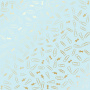 Arkusz papieru jednostronnego wytłaczanego złotą folią, wzór Złote szpilki i spinacze, kolor Niebieski 30,5x30,5cm 