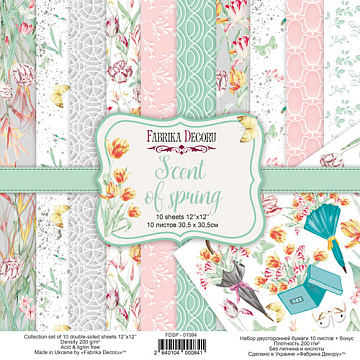 Double-sided scrapbooking paper set Scent of spring 12"x12", 10 sheets
