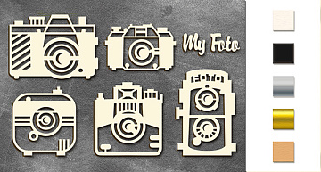 Chipboard embellishments set, "Cameras" #032