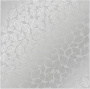 Sheet of single-sided paper embossed with silver foil, pattern Silver Leaves mini, color Gray 12"x12" 
